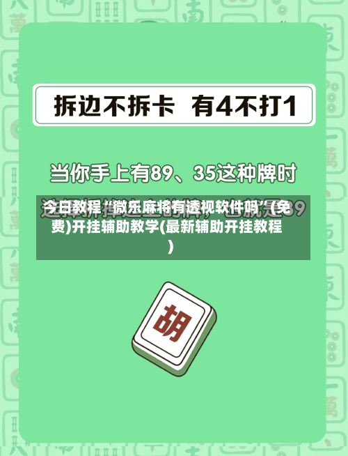 今日教程“微乐麻将有透视软件吗	”(免费)开挂辅助教学(最新辅助开挂教程)-第2张图片