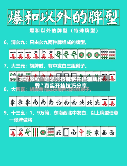 实操教程“唯思竞技麻将开挂辅助作弊	”真实开挂技巧分享-第1张图片