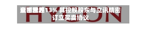 京西世界
盘中涨超13% 其控股股东与立讯精密订立买卖协议-第1张图片