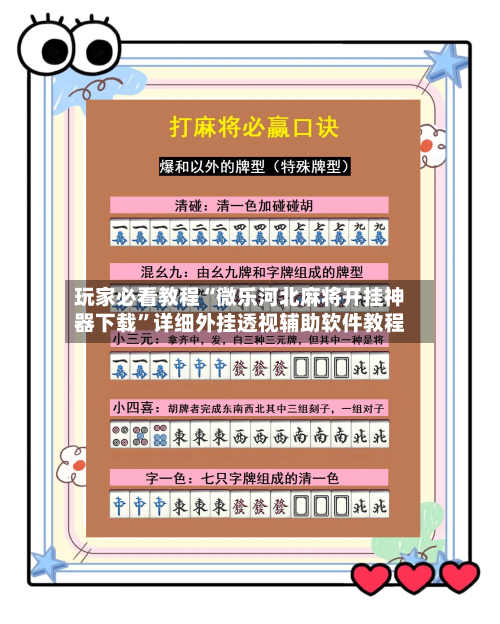 玩家必看教程“微乐河北麻将开挂神器下载	”详细外挂透视辅助软件教程-第1张图片