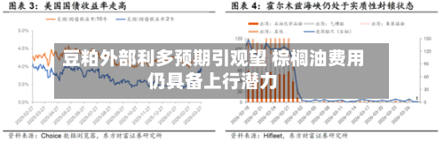 豆粕外部利多预期引观望 棕榈油费用
仍具备上行潜力-第1张图片