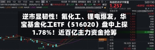 逆市显韧性！氟化工、锂电爆发，华宝基金化工ETF（516020）盘中上探1.78%！近百亿主力资金抢筹-第1张图片