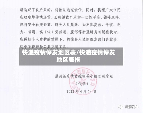 快递疫情停发地区表/快递疫情停发地区表格-第1张图片