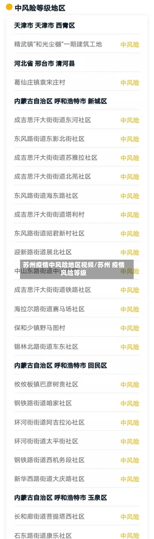苏州疫情中风险地区视频/苏州 疫情风险等级-第1张图片