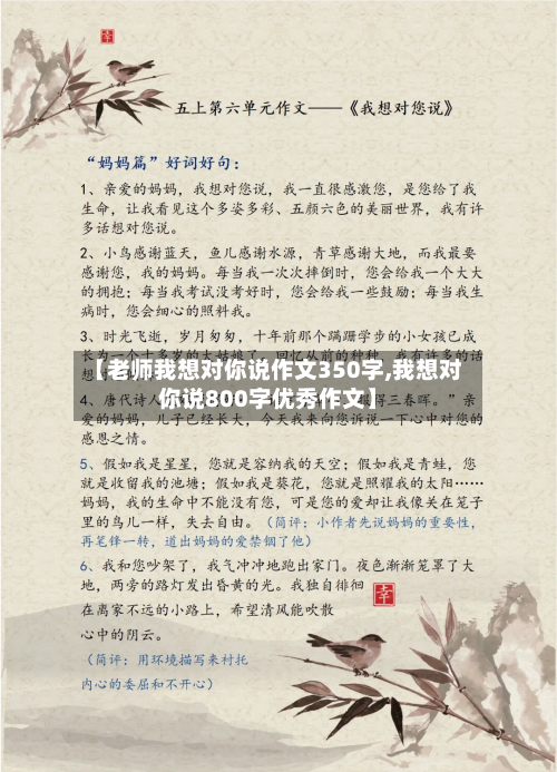 【老师我想对你说作文350字,我想对你说800字优秀作文】-第1张图片