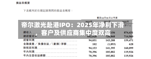 帝尔激光赴港IPO：2025年净利下滑，客户及供应商集中度双高-第1张图片